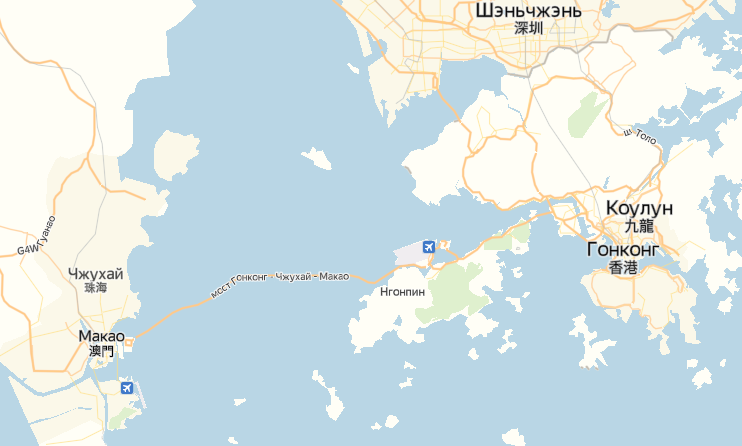 Расстояние Гонконг – Макао