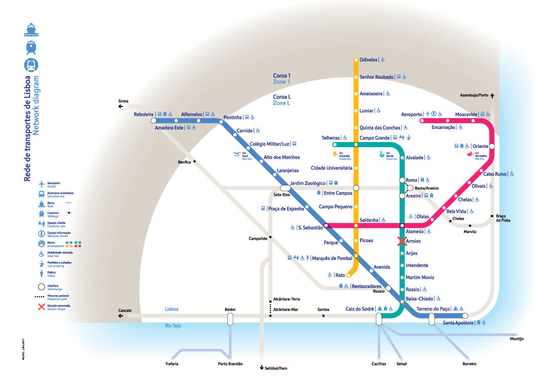 карта метро лиссабона