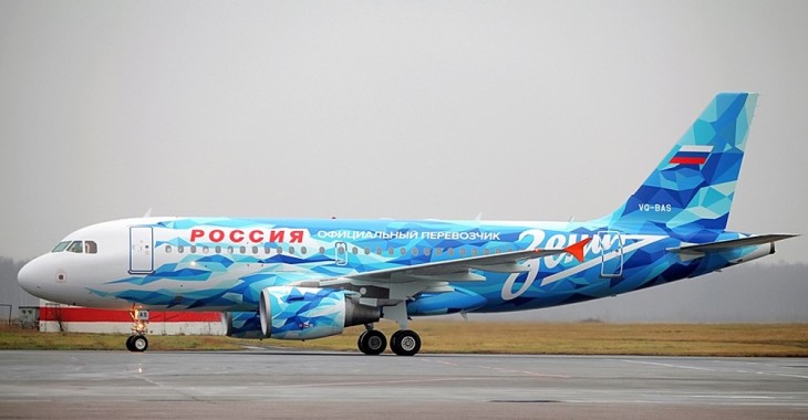 Airbus A319 в раскраске "Зенит" авиакомпании Россия