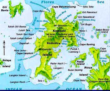 map of the komodo island