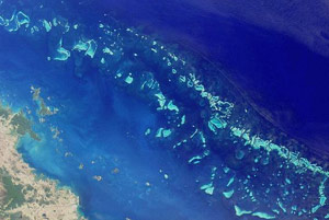 Photo: The Great Barrier Reef from space