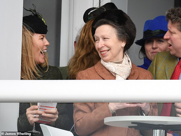 Still on good terms! Autumn was seen laughing with her mother in law Princess Anne as they watched from the stands, and didn