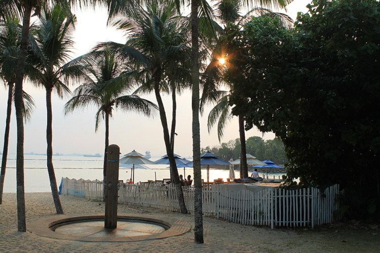 Sunset at Palawan Beach, Sentosa Island - a good place to visit if you have 2 days in Singapore