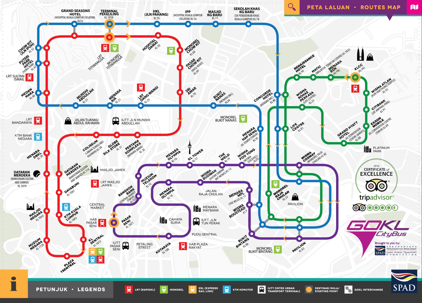 Транспорт в Куала-Лумпуре, Малайзия: метро, автобусы, поезда, такси