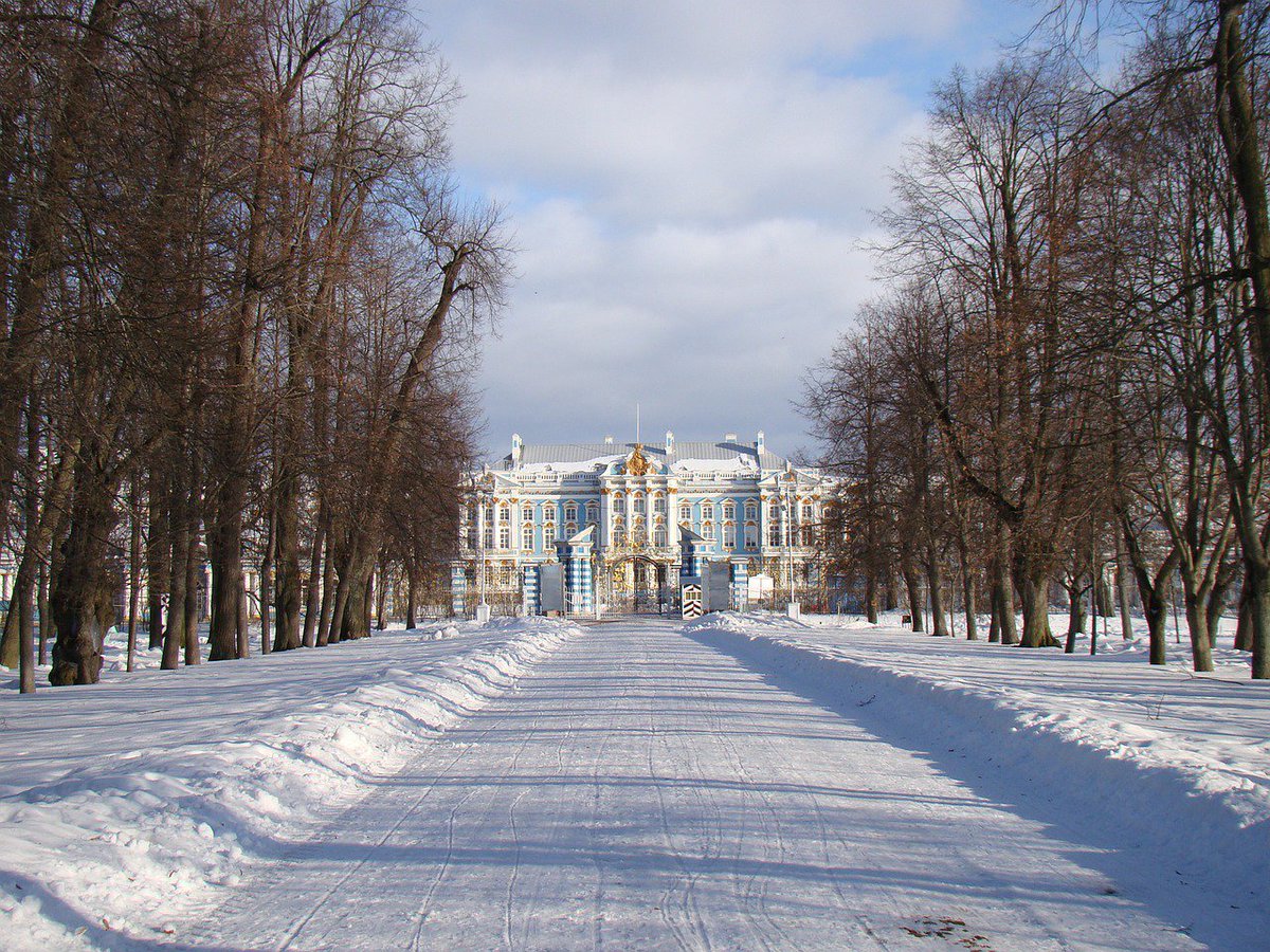 Екатерининский парк Царское село зимой