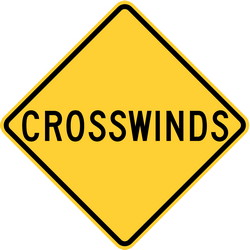Traffic sign of United States: Warning for heavy crosswind
