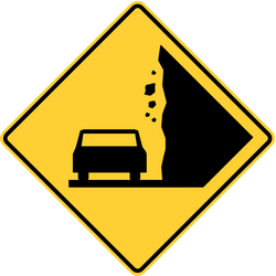 Traffic sign of United States: Warning for falling rocks