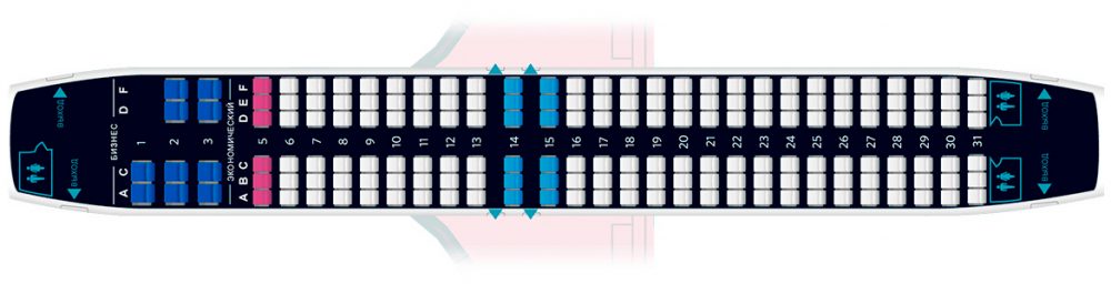 Схема салона лайнера авиакомпании NordStar