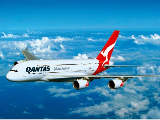 Лайнер Airbus A-380 авиакомпании Qantas Airways